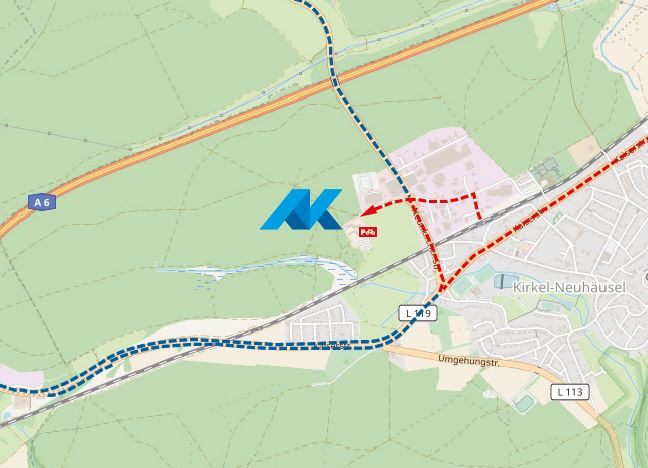 Ausschnitt aus der Radfahrkarte zum Bildungszentrum