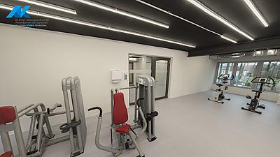 360 Grad Ansicht des Fitnessraums